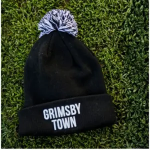 3D Black Bobble Hat