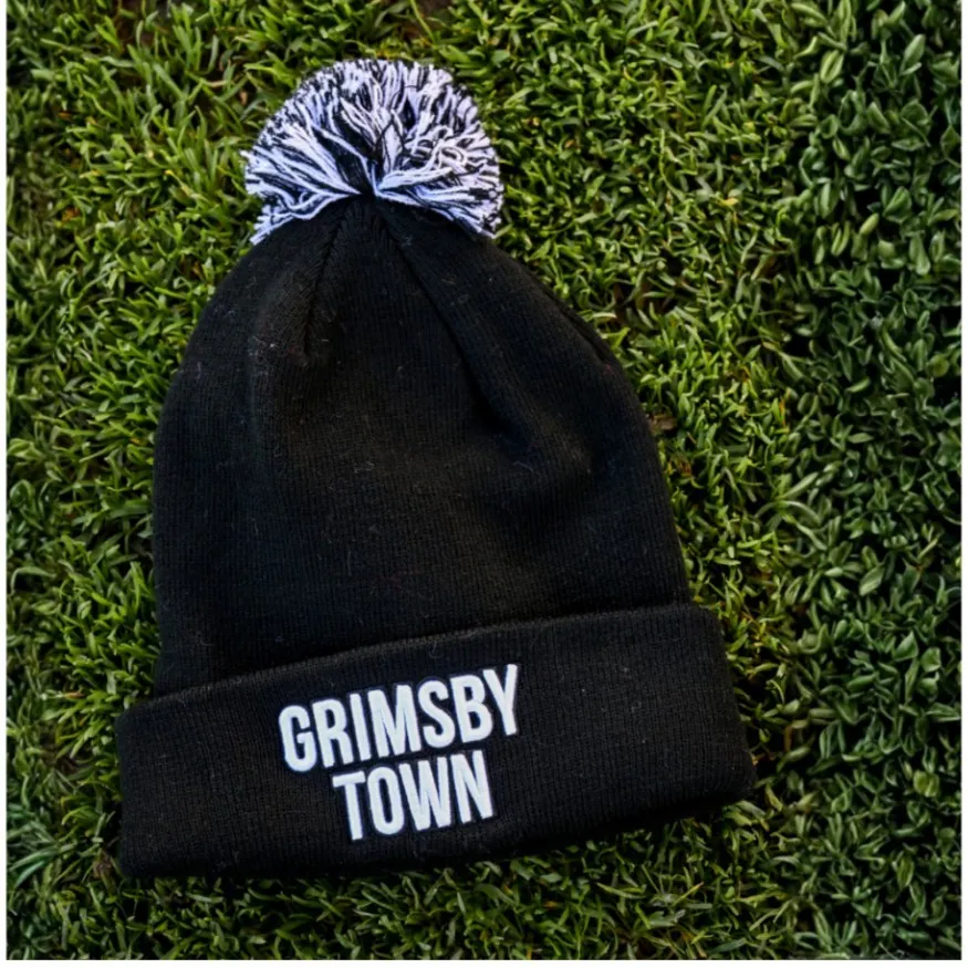 3D Black Bobble Hat