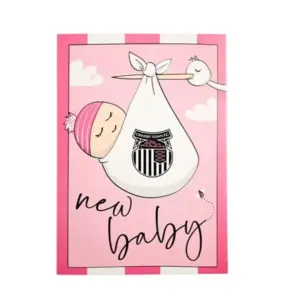 New Baby Pink Stork Card